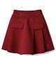 Doreme Sinker Knit Above Knee Length Solid Skorts - Maroon