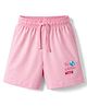 Doreme Sinker Knit Above Knee Length Shorts With Text Print - Pink