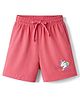 Doreme Sinker Knit Above Knee Length Shorts With Unicorn Print - Pink