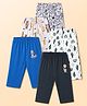 OHMS Single Jersey Knit Full Length Animal Printed Lounge Pants Pack Of 5 - Multicolor