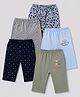 OHMS Single Jersey Knit Full Length Printed Lounge Pants Pack of 5 - Multicolor