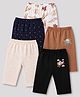 OHMS Single Jersey Knit Full Length Printed Lounge Pants Pack of 5 - Multicolor