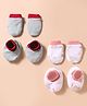 OHMS Single Jersey Knit Mitten & Booties Set With Animal & Floral Print Pack of 2 - White & Grey