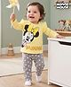 Babyoye Disney Single Jersey Knit Full Sleeves T-Shirt & Pyjama Night Suit with Minnie Mouse Print - Multicolor