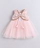 Many frocks & Net Woven Sleeveless Lace Embellished Dress - Pink