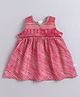 Many frocks & Woven Sleeveless Brocade Designed Dress - Pink