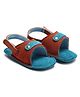 Beanz Colour Blocked Velcro Closure Sandals - Turquoise Blue