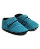Beanz Solid Velcro Closure Shoes - Turquoise Blue