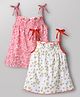 OHMS Single Jersey Knit Sleeveless One Piece Frocks With Floral Print Pack of 2 - Multicolor