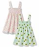 OHMS Single Jersey Knit Sleeveless One Piece Frocks With Star & Floral Print Pack of 2 - Multicolor
