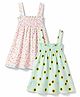 OHMS Single Jersey Knit Sleeveless One Piece Frocks With Star & Floral Print Pack of 2 - Multicolor