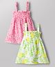 OHMS Single Jersey Knit Sleeveless One Piece Frocks With Floral Print Pack of 2 - Multicolor
