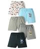 OHMS Single Jersey Knit Knee Length Shorts with Vehicle & Animal Print Pack of 5 - Multicolor
