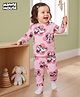 Babyoye Disney Single Jersey Knit Full Sleeves T-Shirt & Pyjama Co-ord Night Suit with Minnie Mouse Print - Pink