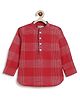 Tiber Taber Cotton Woven Full Sleeves Checked Kurta - Red