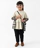 Tiber Taber Cotton Woven Three Fourth Sleeves Checked Top & Pants Set - Cream