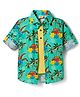 Rikidoos Cotton Woven Shirt Full Sleeve With Attach T-Shirt Green 2-3 Years