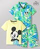 Babyhug Disney Single Jersey Knit Half Sleeves Co-ord Shirt & Shorts Set With T-Shirt & Mickey Mouse Graphics - Multicolor