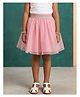 Kaboosh Woven Glitter & Mesh Detailed Foil Printed Skirt - Pink