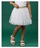 Kaboosh Woven Glitter & Mesh Detailed Foil Printed Skirt - White
