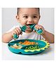 Haus & Kinder Baby dino silicone suction feeding set-Plate with spoon and fork
