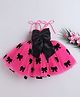 TINY MINY MEE Elastane Woven Sleeveless Bow Applique Detailed Dress - Magenta