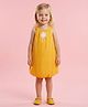 Creative Kids Georgette Woven Sleeveless Abstract Printed Dress - Yellow