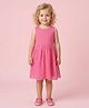 Creative Kids Georgette Woven Half Sleeves Abstract Printed Dress - Pink