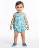 Creative Kids Georgette Woven Sleeveless Lemons Printed Onesie - Blue