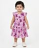 Creative Kids Woven Cap Sleeves Floral Printed Dress - Purple