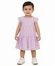 Creative Kids Woven Cap Sleeves Dots Embroidered Dress - Purple