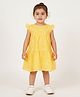 Creative Kids Woven Cap Sleeves Dots Embroidered Dress - Yellow