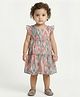 Creative Kids Woven Cap Sleeves Geometric Designed Tie Dye Dress - Pink & Green