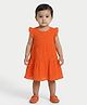 Creative Kids Woven Cap Sleeves Abstract Printed Dress - Orange