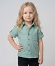 Creative Kids Cotton Woven Half Sleeves Solid Shirt - Green