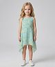 Creative Kids Woven Sleeveless Lemons Printed Dress - Sea Green