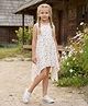Creative Kids Woven Sleeveless Polka Dots Printed Dress - White & Blue