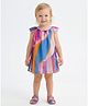 Creative Kids Woven Half Sleeves Abstract Printed Dress - Multi Colour