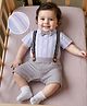 Mark & Mia Boys Half sleeves Party Rompers and Dungarees Sky Blue & Grey 0-3m