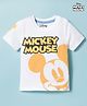 Babyoye Disney Single Jersey Knit Half Sleeves T-Shirt With Mickey Mouse Graphics - White