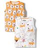 Babyoye Disney Cotton Knit T-Shirts Sleeveless Winnie the Pooh Print Pack of 2 Multi Color New Born
