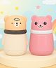 The Cheeky Kidzz Pack of 2 Baby Portable Skin Care Powder Puff With Box Holder Cute Cartoon Container For New Born & Kids Face And Body (PINK)