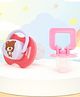 The Cheeky Kidzz Pack of 1 Baby Ultra Light Printed And 1 Plain Solid Pacifier Teether for 0 to 12 Months Babies BPA-Free (Pink)
