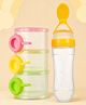 The Cheeky Kidzz Baby Feeding Silicone Spoon Bottle Feeder BPA Free With 3 Comparment Milk Powder Food Container (ORANGE)