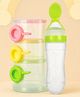 The Cheeky Kidzz Baby Feeding Silicone Spoon Bottle Feeder BPA Free With 3 Comparment Milk Powder Food Container (GREEN)