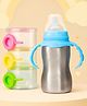 The Cheeky Kidzz Baby Feeding 2 In 1 Steel Bottle 240ml With 3 Compartment Milk Powder Container 4 to 24 Months BPA Free (BLUE)