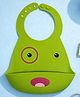 The Cheeky Kidzz Baby Silicone Feeding Bib With Adjustable Strap Waterproof Easy Stain Proof No Bad Odour | BPA Free/Soft Material Bibs with Tray/Food Catcher 6 Months To 3 Years (GREEN FACE)