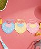The Cheeky Kidzz Baby Pack Baby of 3 Double Layered Feeding Cotton Bibs Solid Colour Design Drool Knot Tie Style Everyday Use Aprons(0 To 15 Months)