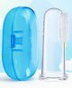 The Cheeky Kidzz Baby Silicone Soft Bristles Finger Tooth Brush With Tongue Cleaner Back And Case BPA Free (BLUE)
