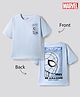Primo Gino Marvel Single Jersey Knit Half Sleeves T-Shirt With Front & Back Spider-Man Graphics - Blue